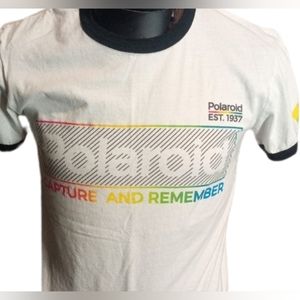 Polaroid Capture & Remember Spell Out Tee Shirt Men's Size Medium